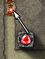 Gemcraft écran qui affiche un diamant en train de tirer sur un monstre