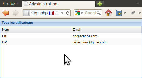 Vision d'une liste avec ExtJS 4.x (juste la vision)