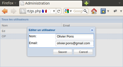 Vision d'une liste avec ExtJS 4.x (mode édition d'une ligne)